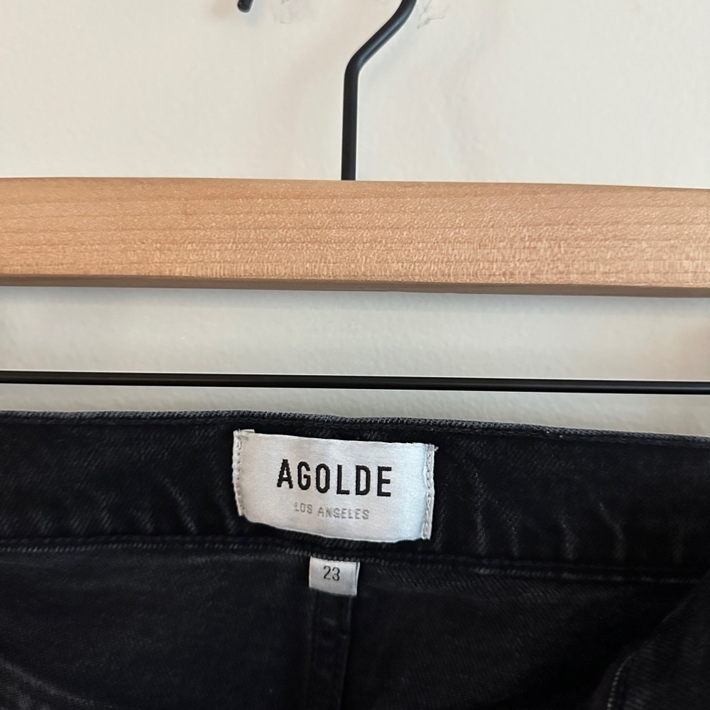 AGOLDE Riley High Rise Straight - Black - Size 23 - Picture 13 of 16